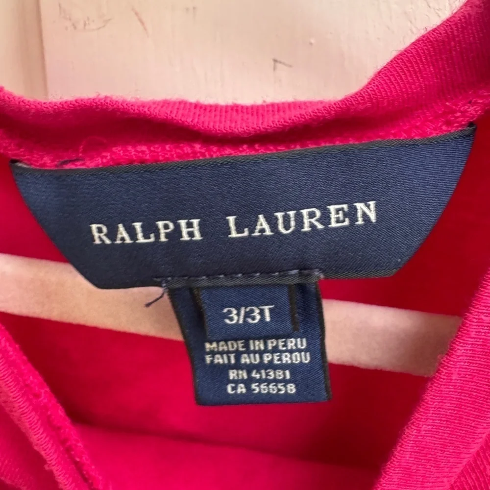 Ralph Lauren 3T Girls Pink Short Sleeve Peplum Shirt Blouse